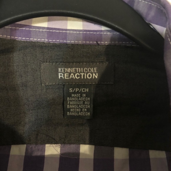 Men’s Kenneth Cole Purple Check Button Down. - Picture 3 of 3